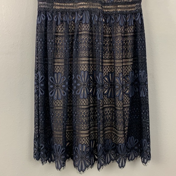 NWT Picadilly Canada Floral Lace Dress Navy Black Lined Size Small - Picture 4 of 15